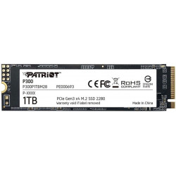 Жесткий диск SSD M.2 1 ТБ Patriot P300 NVMe PCI-E 3.0 x4, TLC, R2100/W1650 МБ/с, 2280, 320 TBW (P300P1TBM28) [1]