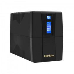 ИБП Exegate  LLB-600 SpecialPro Smart.LCD.AVR.2SH.RJ.USB <600VA/360W, LCD, AVR, 2*SchukoRJ45/11,USB, метал. корпус, Black  EP285580RUS [1]