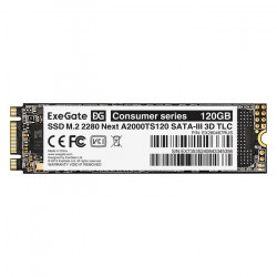 Жесткий диск SSD M.2 120 ГБ ExeGate Next A2000TS120 SATA III, TLC, R550/W489 МБ/с, 2280, 50 TBW (EX280467RUS) [1]