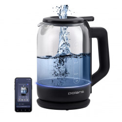 Чайник Polaris PWK 1712CGLD Wi-Fi IQ Home (2150 Вт / 1,5 л / стекло / контроль температуры, управление со смартфона / чёрный) [1]