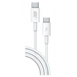 Кабель USB Type-C / Type-C 2.0м, 65W, Power Delivery, белый, Borasco [2]