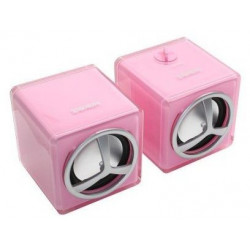 Колонки 2.0 Zignum Cinderella, (2х0.6W) розовые, USB материал -пластик [тема2]